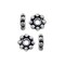 Bali Style Flat Flower Bead 6.5x2.5mm Sterling Silver (Package of 4)